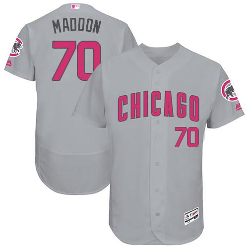 Cubs #70 Joe Maddon Grey Flexbase Authentic Collection Mother's Day Stitched MLB Jersey